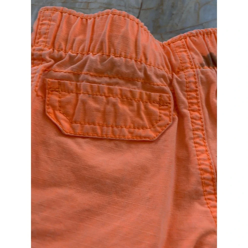 Carters Baby Boy Neon Orange Cargo Shorts 9 Months Elastic Waist Cotton
